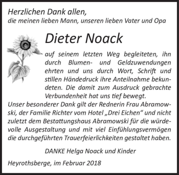 Traueranzeige von Dieter Noack  von Magdeburger Volksstimme