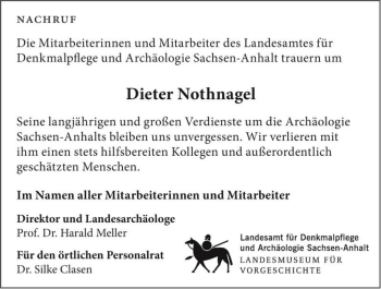 Traueranzeige von Dieter Nothnagel  von Magdeburger Volksstimme