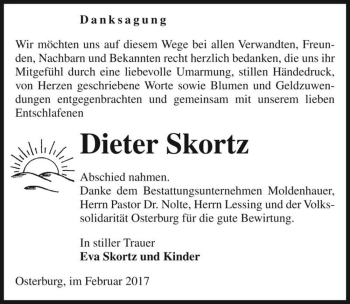 Traueranzeige von Dieter Skortz  von Magdeburger Volksstimme