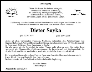Traueranzeige von Dieter Soyka  von Magdeburger Volksstimme