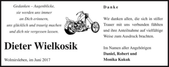 Traueranzeige von Dieter Wielkosik  von Magdeburger Volksstimme