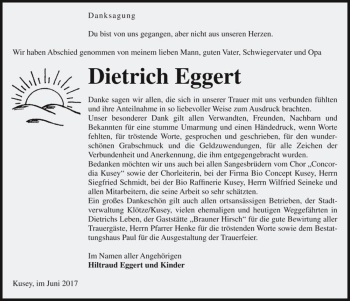 Traueranzeige von Dietrich Eggert  von Magdeburger Volksstimme