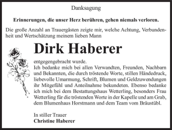 Traueranzeige von Dirk Haberer  von Magdeburger Volksstimme