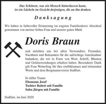 Traueranzeige von Doris Braun  von Magdeburger Volksstimme