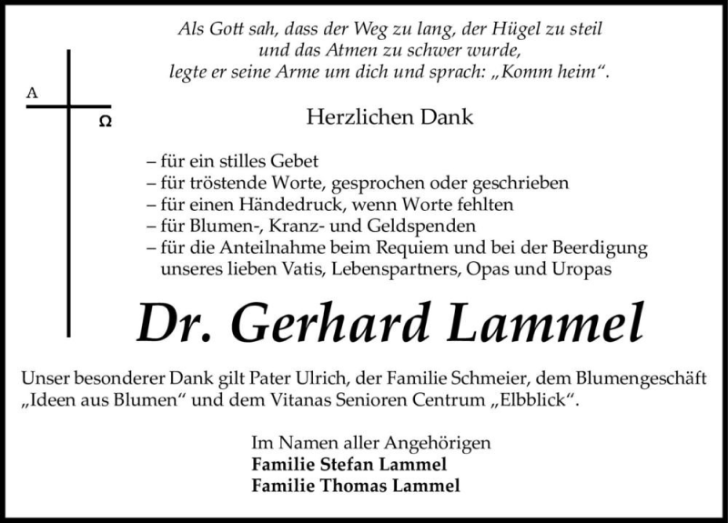  Traueranzeige für Dr. Gerhard Lammel  vom 05.11.2016 aus Magdeburger Volksstimme