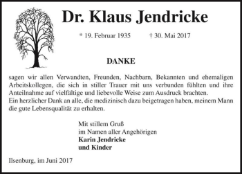 Traueranzeige von Dr. Klaus Jendricke  von Magdeburger Volksstimme