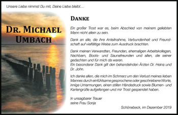 Traueranzeige von Dr. Michael Umbach  von Magdeburger Volksstimme
