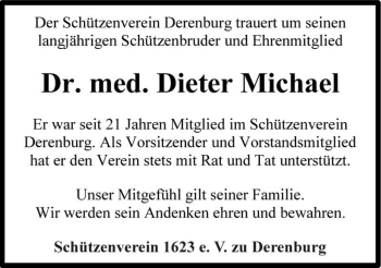 Traueranzeige von Dr. med. Dieter Michael  von Magdeburger Volksstimme