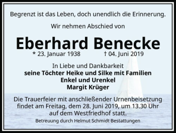 Traueranzeige von Eberhard Benecke  von Magdeburger Volksstimme