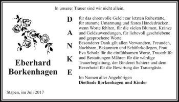Traueranzeige von Eberhard Borkenhagen  von Magdeburger Volksstimme