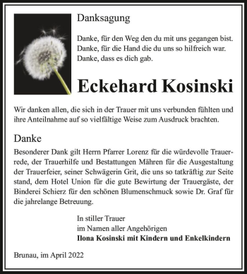 Traueranzeige von Eckehard Kosinski  von Magdeburger Volksstimme