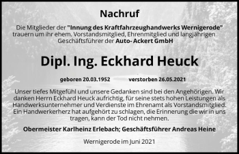 Traueranzeige von Eckhard Heuck  von Magdeburger Volksstimme