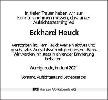 Traueranzeige von Eckhard Heuck  von Magdeburger Volksstimme