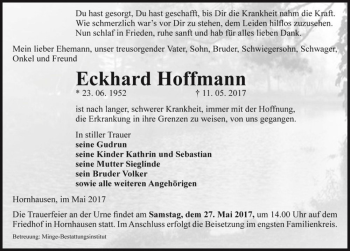 Traueranzeige von Eckhard Hoffmann  von Magdeburger Volksstimme