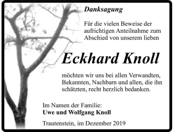Traueranzeige von Eckhard Knoll  von Magdeburger Volksstimme
