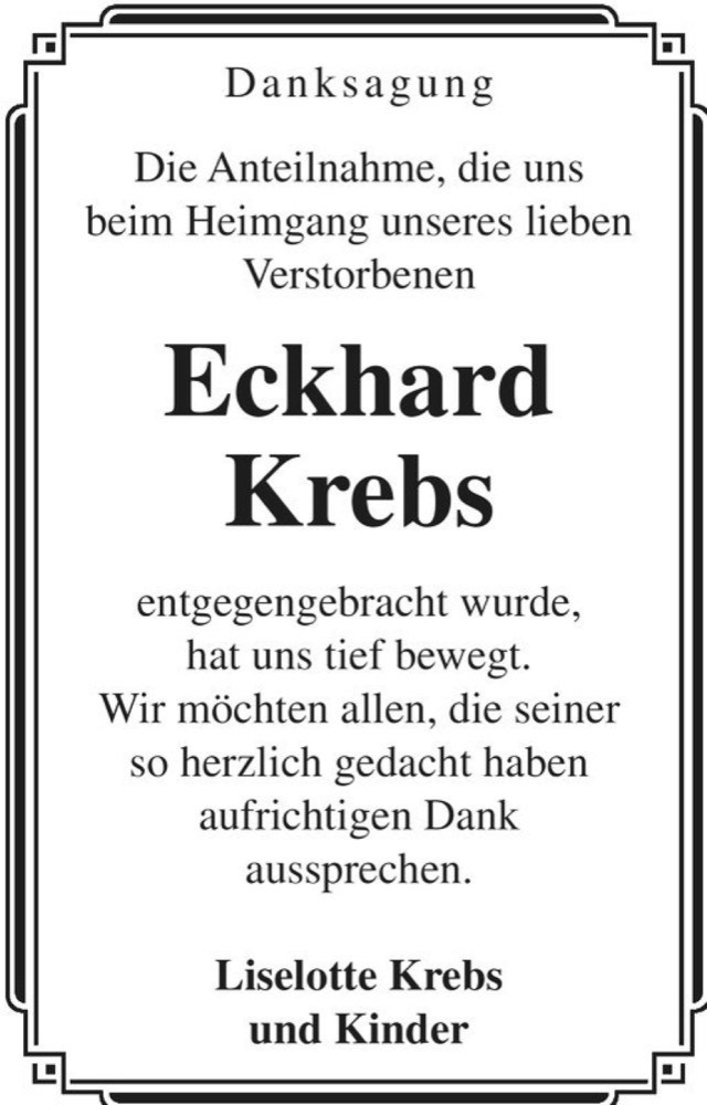  Traueranzeige für Eckhard Krebs  vom 02.07.2016 aus Magdeburger Volksstimme