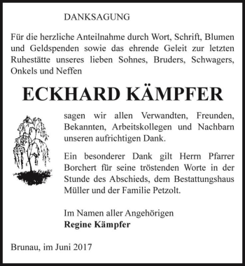 Traueranzeige von Eckhard Kämpfer  von Magdeburger Volksstimme