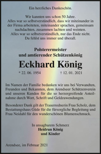 Traueranzeige von Eckhard König  von Magdeburger Volksstimme