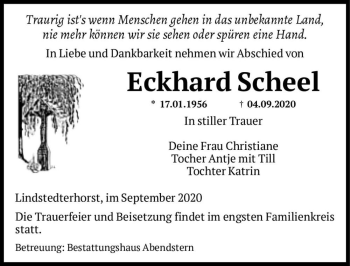 Traueranzeige von Eckhard Scheel  von Magdeburger Volksstimme
