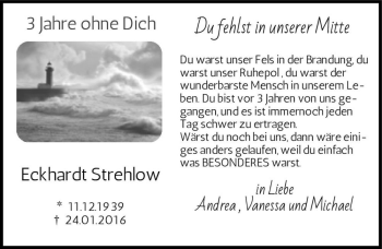 Traueranzeige von Eckhardt Strehlow  von Magdeburger Volksstimme