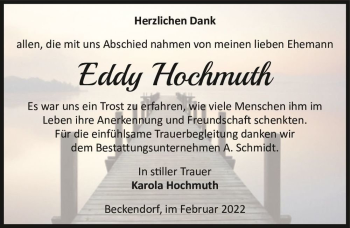 Traueranzeige von Eddy Hochmuth  von Magdeburger Volksstimme