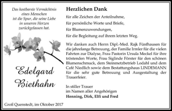 Traueranzeige von Edelgard Biethahn  von Magdeburger Volksstimme