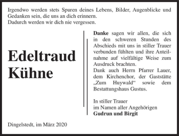 Traueranzeige von Edeltraud Kühne  von Magdeburger Volksstimme