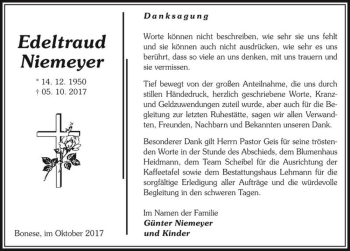 Traueranzeige von Edeltraud Niemeyer  von Magdeburger Volksstimme