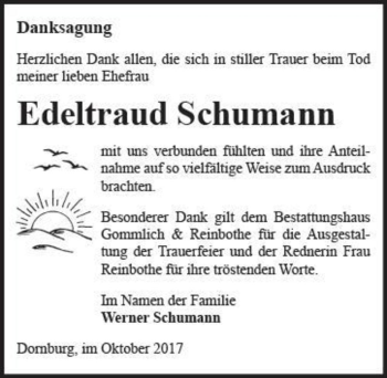 Traueranzeige von Edeltraud Schumann  von Magdeburger Volksstimme