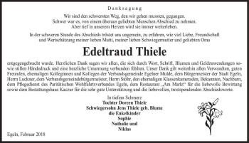 Traueranzeige von Edeltraud Thiele  von Magdeburger Volksstimme