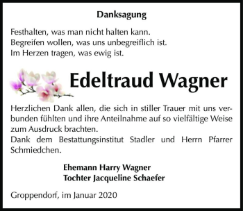 Traueranzeige von Edeltraud Wagner  von Magdeburger Volksstimme