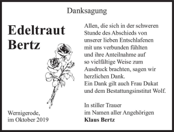 Traueranzeige von Edeltraut Berts  von Magdeburger Volksstimme