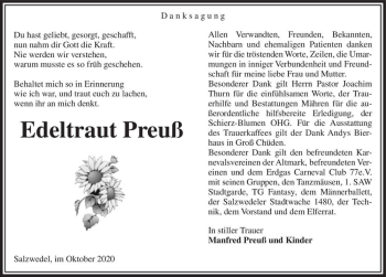 Traueranzeige von Edeltraut Preuß  von Magdeburger Volksstimme