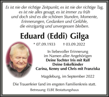 Traueranzeige von Eduard 