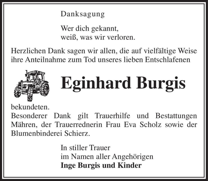  Traueranzeige für Eginhard Burgis  vom 24.09.2020 aus Magdeburger Volksstimme