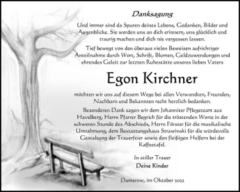 Traueranzeige von Egon Kirchner  von Magdeburger Volksstimme