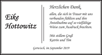 Traueranzeige von Eike Hottowitz  von Magdeburger Volksstimme