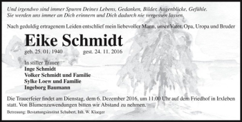 Traueranzeige von Eike Schmidt  von Magdeburger Volksstimme