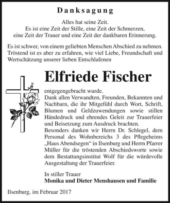 Traueranzeige von Elfriede Fischer  von Magdeburger Volksstimme