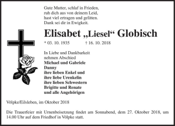Traueranzeige von Elisabet 