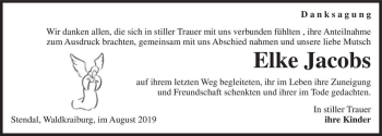 Traueranzeige von Elke Jacobs  von Magdeburger Volksstimme