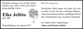 Traueranzeige von Elke Jelitto (geb. Bär)  von Magdeburger Volksstimme