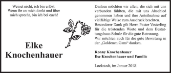 Traueranzeige von Elke Knochenhauer  von Magdeburger Volksstimme