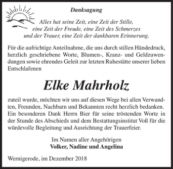 Traueranzeige von Elke Mahrholz  von Magdeburger Volksstimme