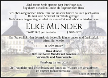 Traueranzeige von Elke Munder  von Magdeburger Volksstimme