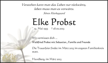 Traueranzeige von Elke Probst  von Magdeburger Volksstimme