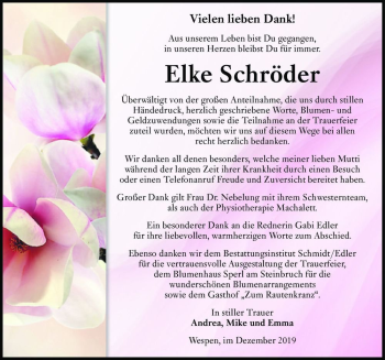 Traueranzeige von Elke Schröder  von Magdeburger Volksstimme