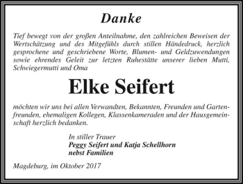 Traueranzeige von Elke Seifert  von Magdeburger Volksstimme