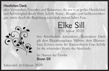 Traueranzeige von Elke Sill  von Magdeburger Volksstimme
