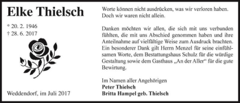 Traueranzeige von Elke Thielsch  von Magdeburger Volksstimme